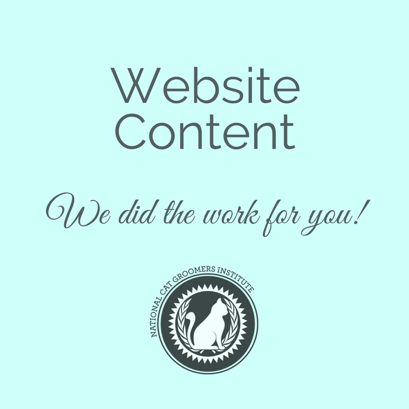 website content for cat groomers